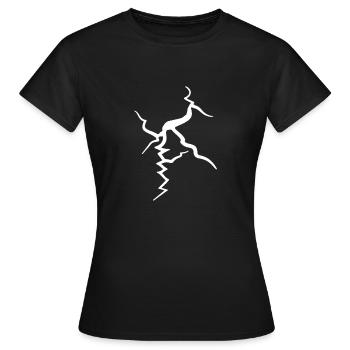 White Crack Split Lightning Decoration - Women's T-Shirt - black - Front - AI Model Female 172 dark (172cm)
