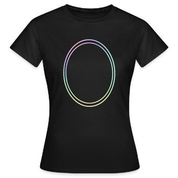 Cercle ovale dans la décoration de couleurs vives - T-shirt Femme - noir - Devant - AI Model Female 172 dark (172cm)