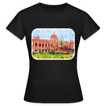 Dhaka Bangladesh Watercolor Sketch Drawn Illustrat - Women's T-Shirt - black - Front - AI Model Female 172 dark (172cm)