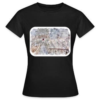 Illustration de l’esquisse à l’aquarelle de Pékin - T-shirt Femme - noir - Devant - AI Model Female 172 dark (172cm)