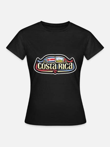 Costa Rica Flagge Reise Souvenir Aufkleber Abzeichen Logo - Frauen T-Shirt - Schwarz