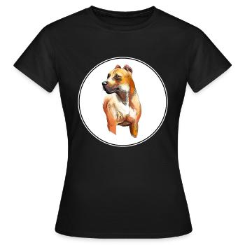 Alano Espanol Dog Aquarelle Sketch Illustration - T-shirt Femme - noir - Devant - AI Model Female 172 dark (172cm)