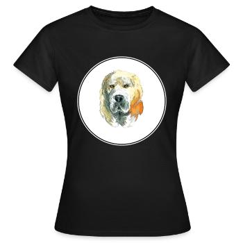 Illustration de l’aquarelle de chien de berger d’Asie centrale - T-shirt Femme - noir - Devant - AI Model Female 172 dark (172cm)