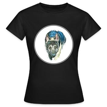 Illustration de l’aquarelle de chien de berger d’Europe de l’Est - T-shirt Femme - noir - Devant - AI Model Female 172 dark (172cm)