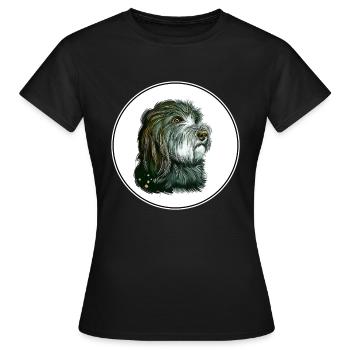 Katalanischer Schäferhund Aquarell Illustration - Frauen T-Shirt - Schwarz - Vorne - AI Model Female 172 dark (172cm)