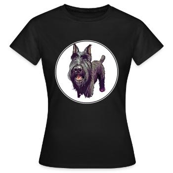 Mittelschnauze Standard Schnauzer Illustration de chien - T-shirt Femme - noir - Devant - AI Model Female 172 dark (172cm)