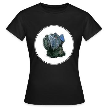 Mittelschnauze Standard Schnauzer Illustration de chien - T-shirt Femme - noir - Devant - AI Model Female 172 dark (172cm)