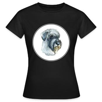 Mittelschnauze Standard Schnauzer Illustration de chien - T-shirt Femme - noir - Devant - AI Model Female 172 dark (172cm)