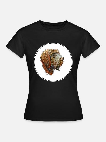 Drahthaar Pointing Griffon Dog Illustration - Frauen T-Shirt - Schwarz