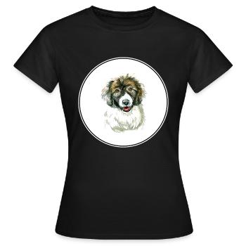 Berger des Carpates Chiot Chien Aquarelle Illustrat - T-shirt Femme - noir - Devant - AI Model Female 172 dark (172cm)