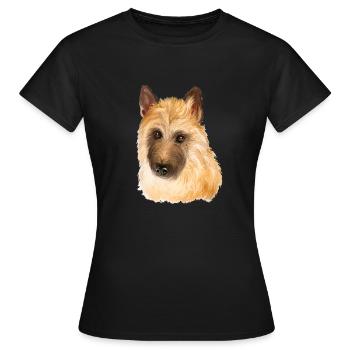 Belgischer Laekenois Hund Aquarell Illustration - Frauen T-Shirt - Schwarz - Vorne - AI Model Female 172 dark (172cm)