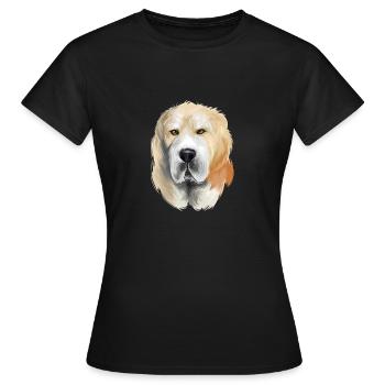 Illustration de l’aquarelle de chien de berger d’Asie centrale - T-shirt Femme - noir - Devant - AI Model Female 172 dark (172cm)