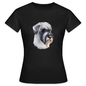 Mittelschnauze Standard Schnauzer Illustration de chien - T-shirt Femme - noir - Devant - AI Model Female 172 dark (172cm)
