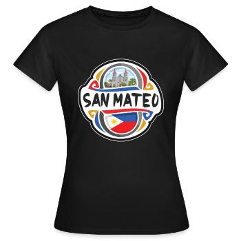 San Mateo Philippinen Flagge Reise Souvenir Abzeichen S - Frauen T-Shirt - Schwarz - Vorne - AI Model Female 172 dark (172cm)