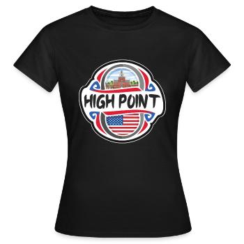 High Point USA Drapeau des États-Unis Souvenir de voyage - T-shirt Femme - noir - Devant - AI Model Female 172 dark (172cm)