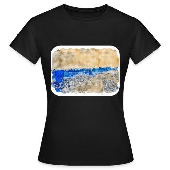 Dhaka Bangladesh Watercolor Sketch Drawn Illustrat - Women's T-Shirt - black - Front - AI Model Female 172 dark (172cm)