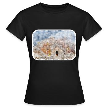 Illustration de l’esquisse à l’aquarelle de Pékin - T-shirt Femme - noir - Devant - AI Model Female 172 dark (172cm)
