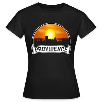 Providence Rhode Island USA Skyline Vintage Sonnenuntergang - Frauen T-Shirt - Schwarz - Vorne - AI Model Female 172 dark (172cm)