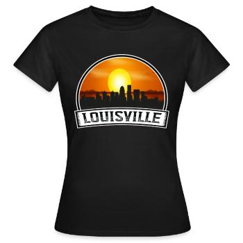 Louisville Kentucky Usa Skyline Vintage Sunset Tra - Frauen T-Shirt - Schwarz - Vorne - AI Model Female 172 dark (172cm)