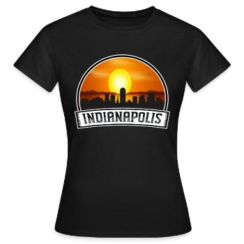Indianapolis Indiana États-Unis Skyline Vintage Sunset Tr - T-shirt Femme - noir - Devant - AI Model Female 172 dark (172cm)