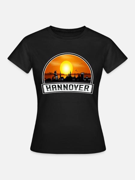 Hannover Deutschland Skyline Vintage Sunset Travel Sou - Frauen T-Shirt - Schwarz