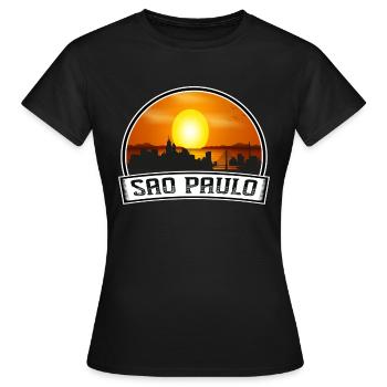 Sao Paulo Brésil Skyline Vintage Sunset Travel Sou - T-shirt Femme - noir - Devant - AI Model Female 172 dark (172cm)