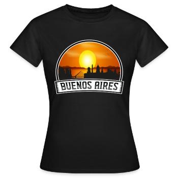 Buenos Aires Argentine Skyline Vintage Sunset - T-shirt Femme - noir - Devant - AI Model Female 172 dark (172cm)
