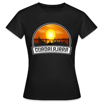 Guadalajara Mexico Skyline Vintage Sunset Travel S - Women's T-Shirt - black - Front - AI Model Female 172 dark (172cm)