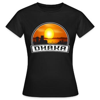 Dhaka Bangladesh Skyline Vintage Sunset Travel Sou - Women's T-Shirt - black - Front - AI Model Female 172 dark (172cm)