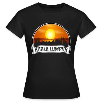 Kuala Lumpur Malaysia Skyline Vintage Sunset Trave - Frauen T-Shirt - Schwarz - Vorne - AI Model Female 172 dark (172cm)