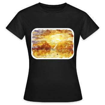 Kairo Ägypten Aquarellskizze Gezeichnete Illustration - Frauen T-Shirt - Schwarz - Vorne - AI Model Female 172 dark (172cm)