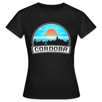 Cordoba Argentine Skyline Vintage Sunset Travel So - T-shirt Femme - noir - Devant - AI Model Female 172 dark (172cm)