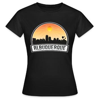 Albuquerque Nouveau-Mexique États-Unis Skyline Vintage Coucher de soleil - T-shirt Femme - noir - Devant - AI Model Female 172 dark (172cm)