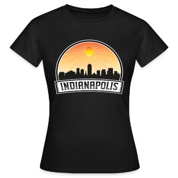 Indianapolis Indiana États-Unis Skyline Vintage Sunset Tr - T-shirt Femme - noir - Devant - AI Model Female 172 dark (172cm)