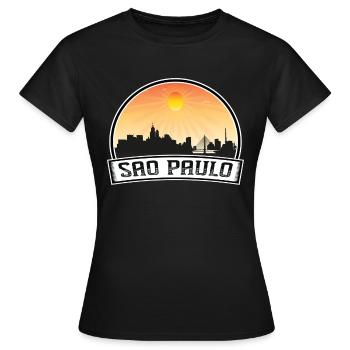 Sao Paulo Brésil Skyline Vintage Sunset Travel Sou - T-shirt Femme - noir - Devant - AI Model Female 172 dark (172cm)