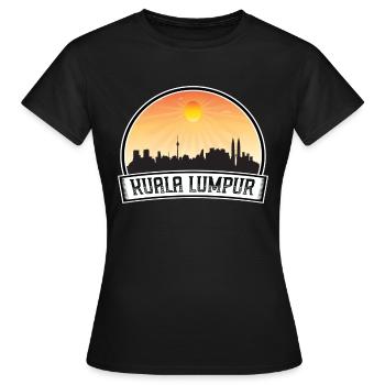 Kuala Lumpur Malaysia Skyline Vintage Sunset Trave - Frauen T-Shirt - Schwarz - Vorne - AI Model Female 172 dark (172cm)
