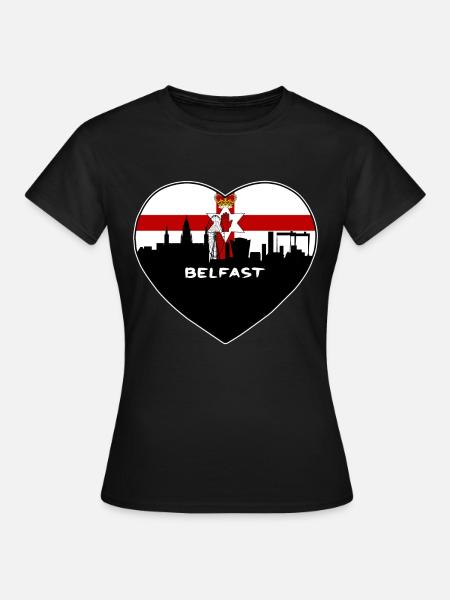 Belfast Irlande du Nord Flag Skyline Travel Souve - T-shirt Femme - noir