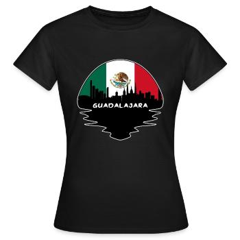 Guadalajara Mexico Flag Skyline Silhouette Travel - Women's T-Shirt - black - Front - AI Model Female 172 dark (172cm)