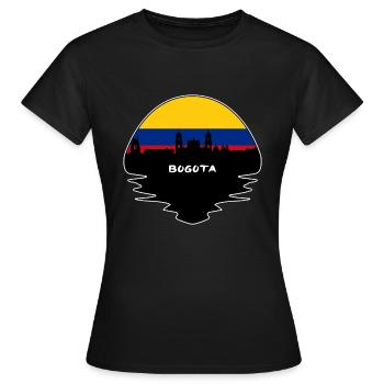 Bogota Colombie Drapeau Skyline Silhouette Voyage - T-shirt Femme - noir - Devant - AI Model Female 172 dark (172cm)