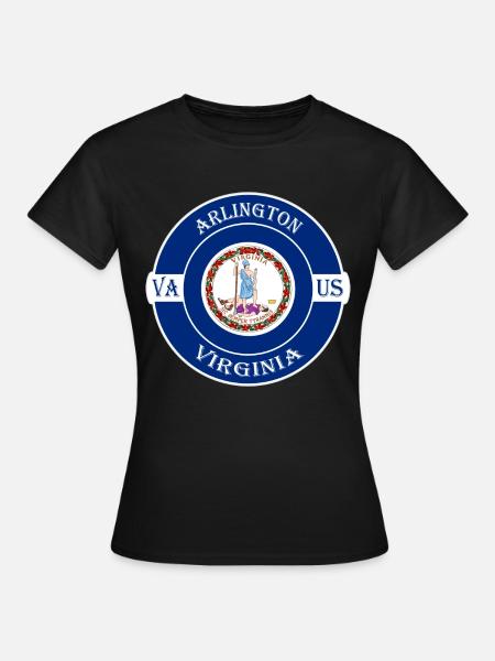 Arlington Virginia Flag USA Travel Souvenir Badge - T-shirt Femme - noir