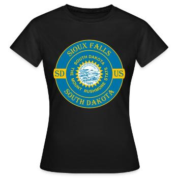 Sioux Falls South Dakota Flagge USA Souvenir Logo - Frauen T-Shirt - Schwarz - Vorne - AI Model Female 172 dark (172cm)