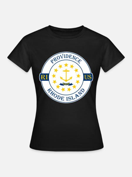 Providence Rhode Island Flag USA Souvenir Badge - T-shirt Femme - noir