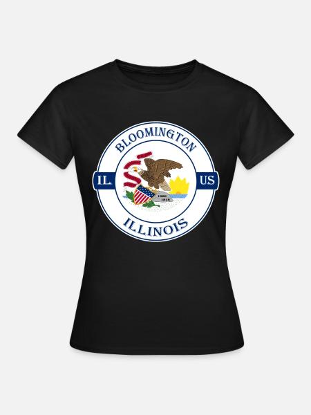 Bloomington Illinois Flaga USA Pamiątkowa plakietka - T-shirt dam - svart