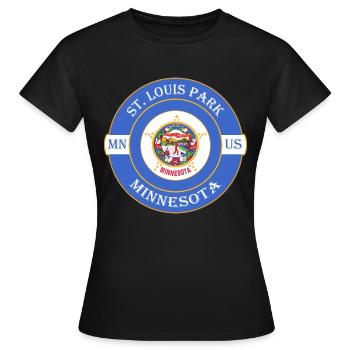 St. Louis Park Minnesota Flag USA Souvenir Logo - T-shirt Femme - noir - Devant - AI Model Female 172 dark (172cm)