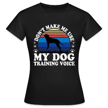 Braque Saint Germain Dog Silhouette Retro Coucher de soleil - T-shirt Femme - noir - Devant - AI Model Female 172 dark (172cm)