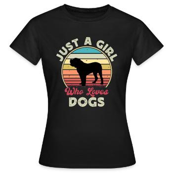 Alano Espanol Dog Lover Silhouette Vintage Sunset - T-shirt Femme - noir - Devant - AI Model Female 172 dark (172cm)
