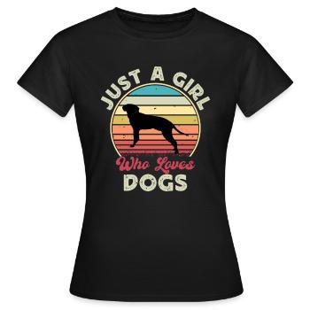 Braque Saint Germain Dog Silhouette Retro Coucher de soleil - T-shirt Femme - noir - Devant - AI Model Female 172 dark (172cm)