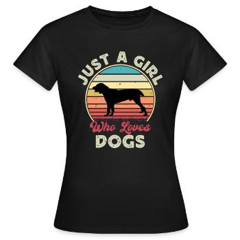 Chien de berger d’Asie centrale Silhouette Rétro Coucher de soleil - T-shirt Femme - noir - Devant - AI Model Female 172 dark (172cm)