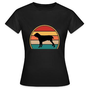 Chien de berger d’Asie centrale Silhouette Rétro Coucher de soleil - T-shirt Femme - noir - Devant - AI Model Female 172 dark (172cm)