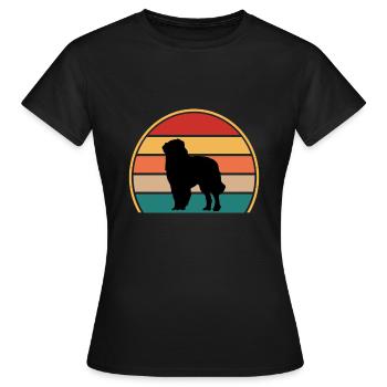 Chien de berger des Carpates Silhouette Rétro Coucher de soleil - T-shirt Femme - noir - Devant - AI Model Female 172 dark (172cm)